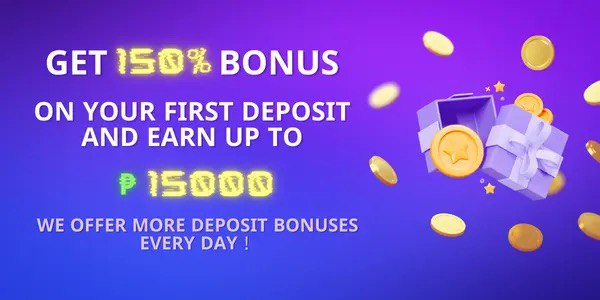Bright pink and blue rewards artwork with floating coins and bonus symbols